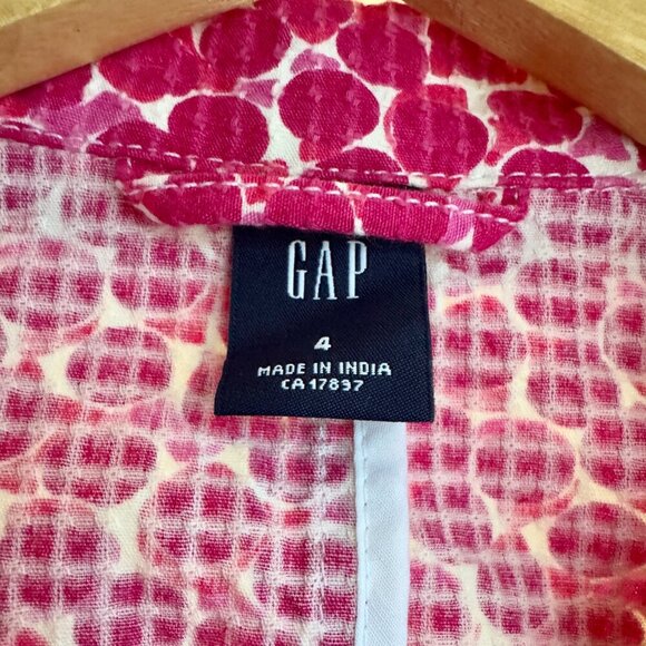 NWOT Gap Pink Polka Dot Buttoned Cotton Blazer - Picture 4 of 10